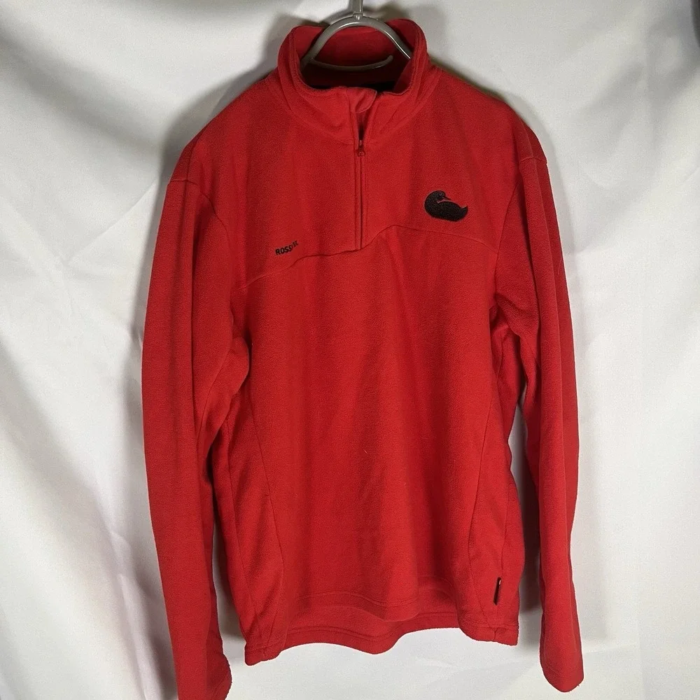 Rossingol Red Fleece Men's M Duck Logo Premium Warmth Collection Skiing Outdoors